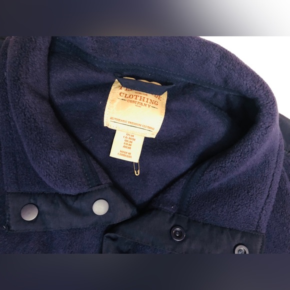 Telluride Clothing Co Sweatshirt Women  Fleece Snap Mock Neck Pullover Sz M Navy - Picture 2 of 9